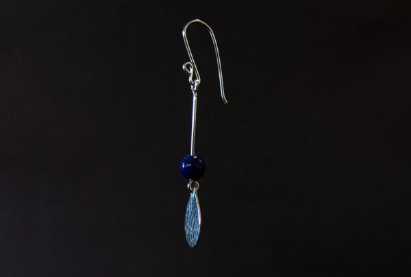 Boucles d’oreilles en Argent massif 925 avec une perle de Lapis Lazuli