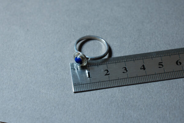 Bague argent 925 Lapis Lazuli cabochon 5 mm
